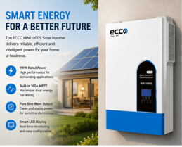 Hybrid Inverter 48v 11 Kva 11000w MPPT 160A Inverter Pure Sine Wave - Ecco