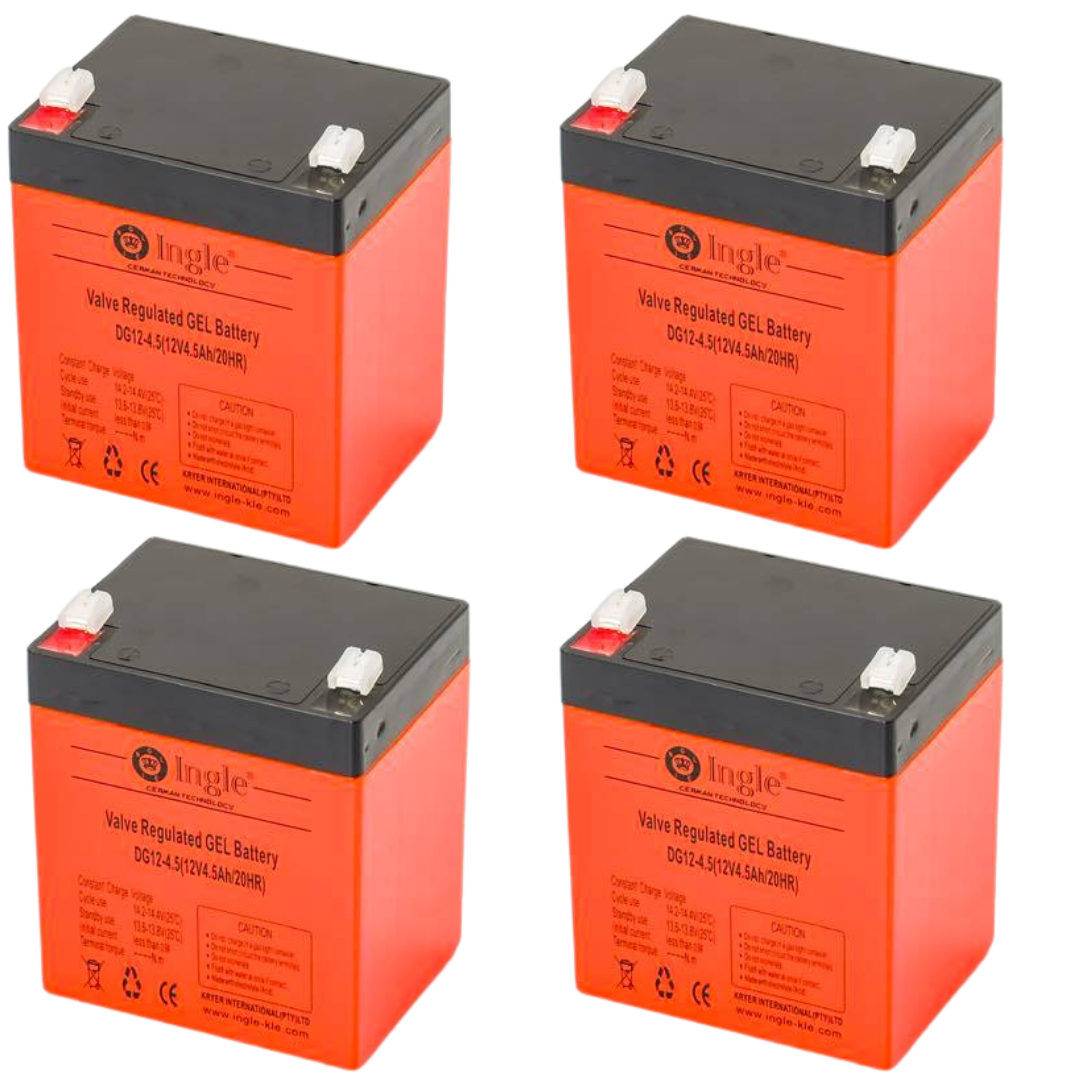 4 x 12V 4.5AH/20HR Valve Regulated GEL Battery - Ingle