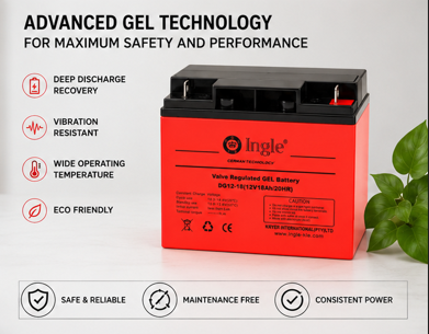 12V 18Ah Gel Battery - Ingle