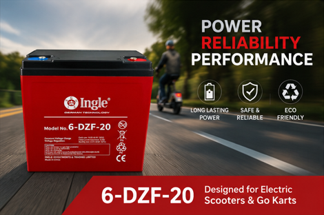 Ingle 6-DZF-20 12V VRLA Battery – Electric Scooter & Go Kart Battery