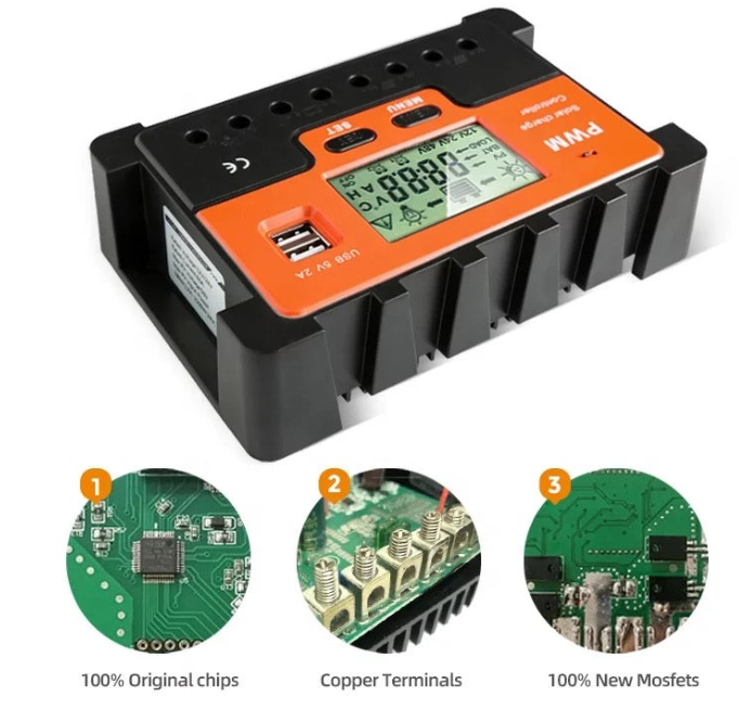 10A PWM Solar Charge Controller - AOITS (Double Panel Input)