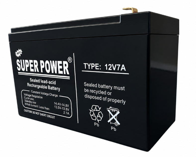 Super Power 12V 7Ah Solar Battery - Rechargeable