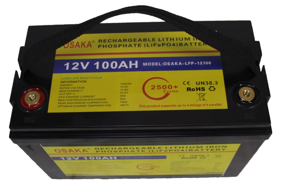 12V 100AH Osaka Rechargeable Lithium Battery (LFP-12100)