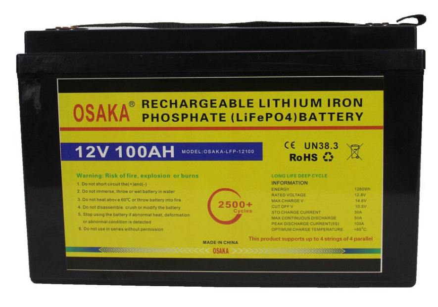 12V 100AH Osaka Rechargeable Lithium Battery (LFP-12100)