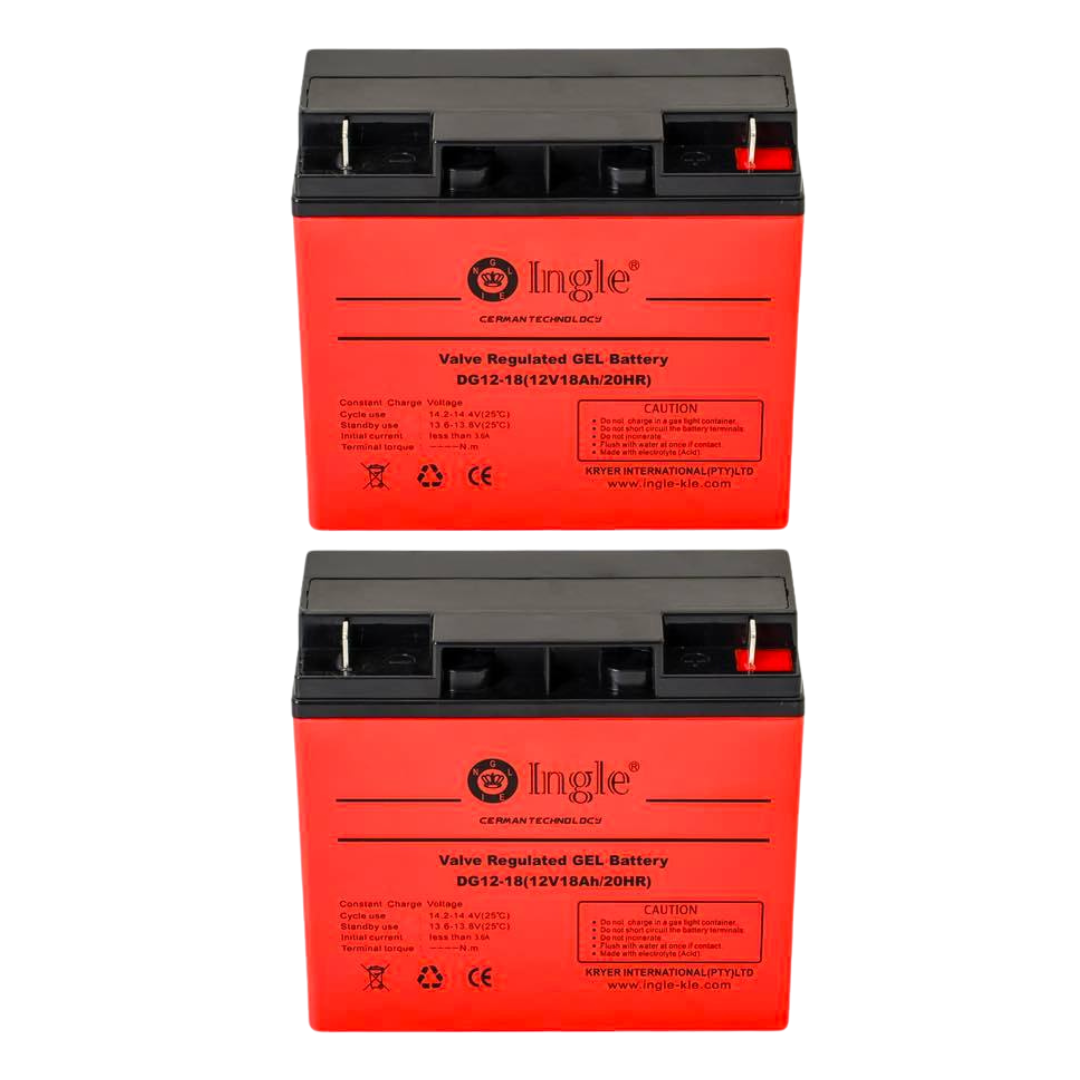 2 x 12V 18Ah Gel Battery - Ingle