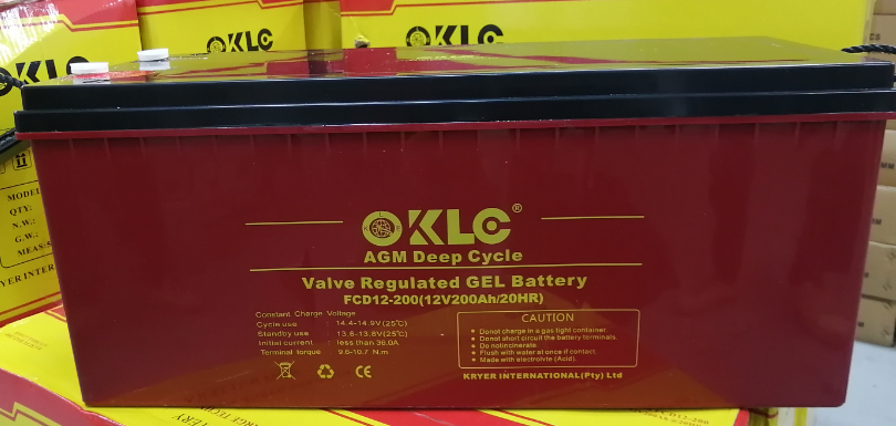 KLE 200Ah 12V AGM Deep Cycle Battery