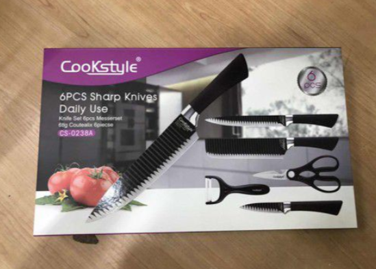 6 Piece Non-Stick Coated Kitchen Knife Set
