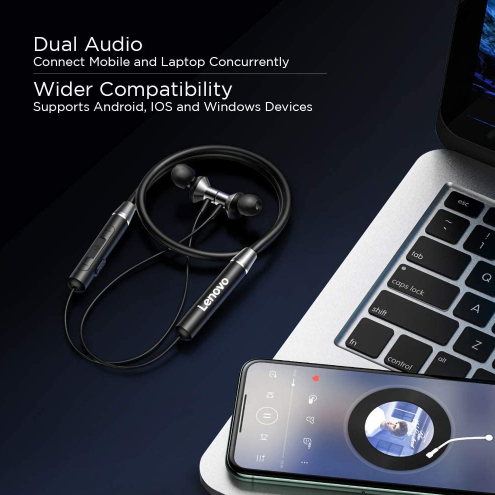 Lenovo HE05 Magnetic Neckband BT5.0 Headset - Noise Cancelling Mic