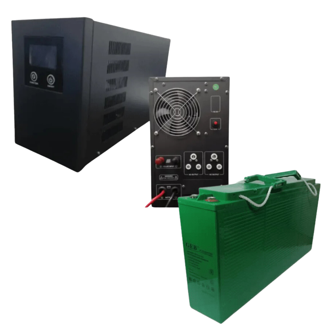 ECCO PRO NS2000 2000W 12V/30A Pure Sine Wave Solar UPS/Inverter Plus 200AH GEB SLIM GEL Battery
