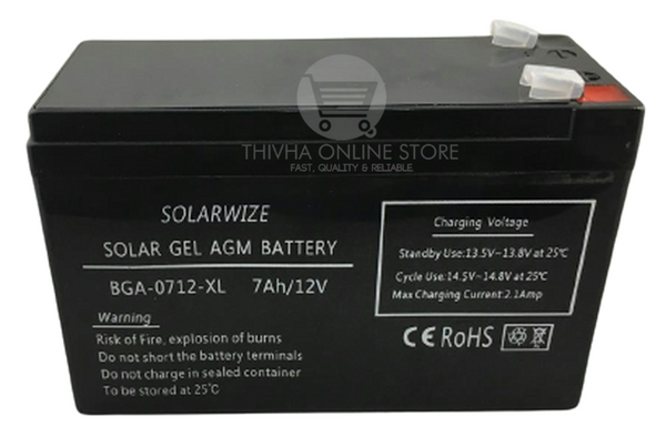 12V 7AH GEL AGM Battery - SolarWize (100% Capacity) – Thivha Online Store