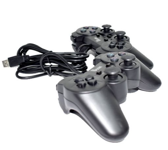 2-in-1 PC Dual Shock Joypad Controller / Gamepad - Black