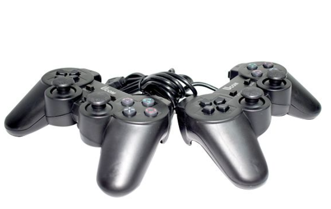 2-in-1 PC Dual Shock Joypad Controller / Gamepad - Black