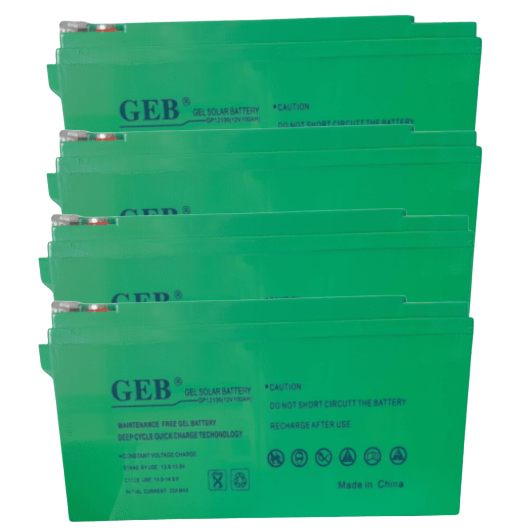GEB 100ah deep cycle solar gel battery - 4 pcs