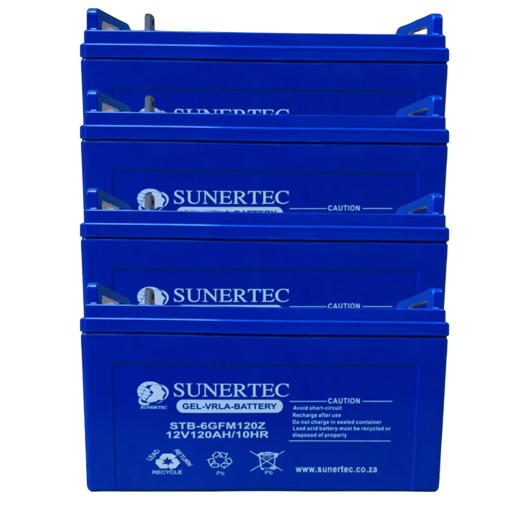 4 x 12V 120AH Deep Cycle Gel Battery - Sunertec (4PCS - 48V)