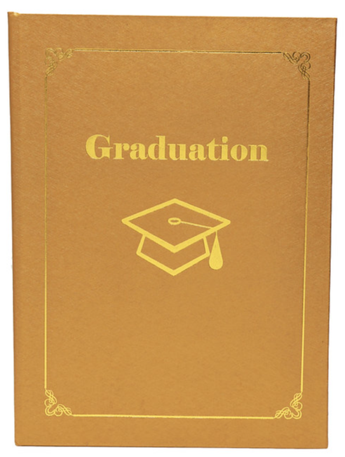 A4 Graduation Certificate Holder Vinyl - Gold