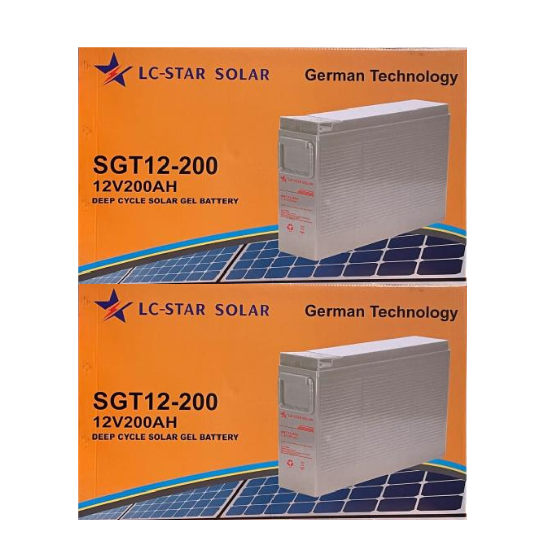 4 x 12V 200AH Deep Cycle Gel Battery - LC Star Solar SLIM (48V)