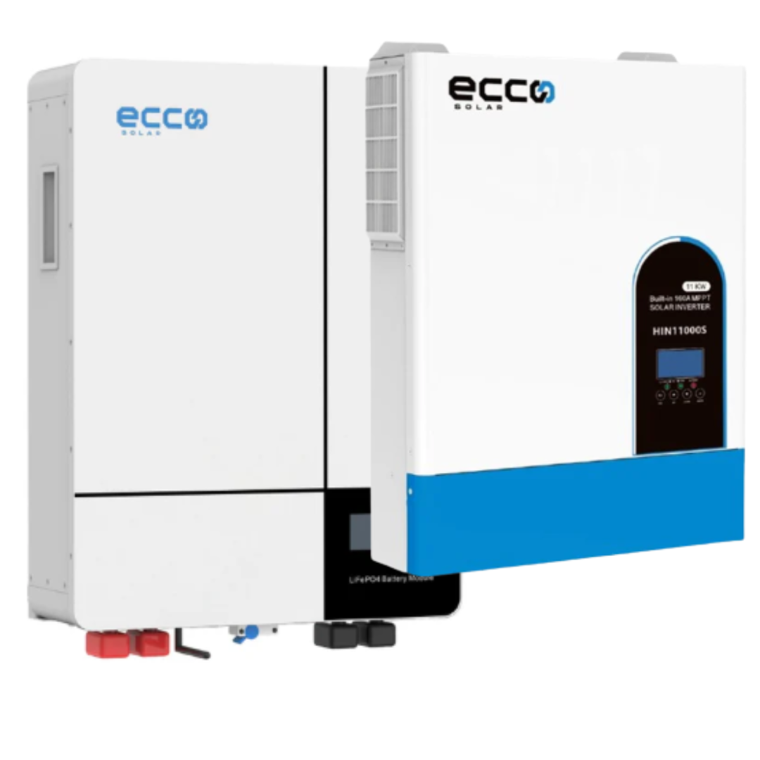 ECCO 11KVA MPPT Pure Sine Wave Load shedding Combo 5.12 KWH AH Battery