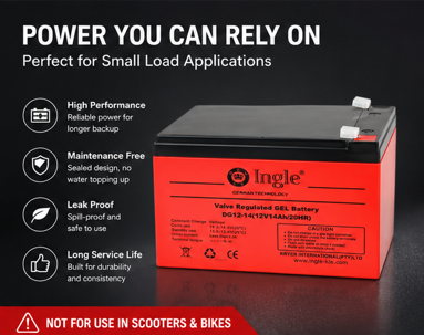 12V 14AH Gel Battery 12V14AH/20HR - Ingle Germany Technology