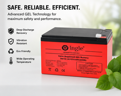 12V 14AH Gel Battery 12V14AH/20HR - Ingle Germany Technology