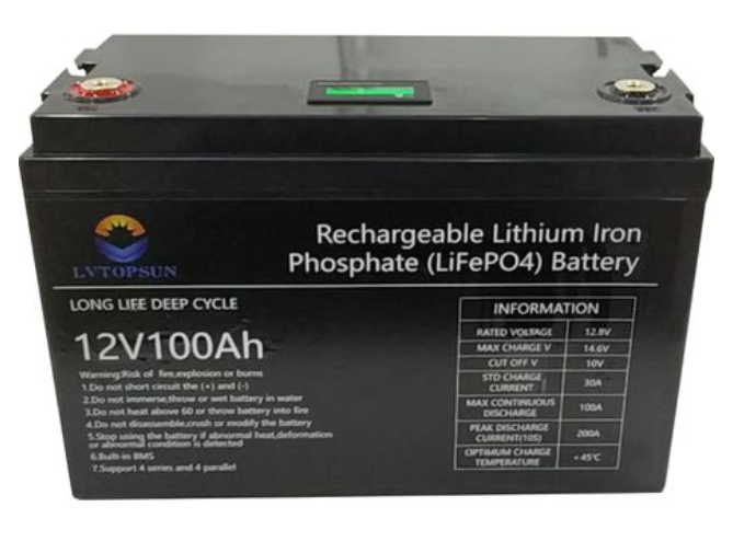 12V 12.8V 100Ah Lithium (LiFePO4) - LVTOPSUN