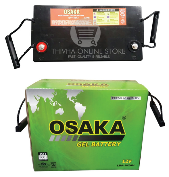 OSAKA Deep Cycle Gel Battery 102AH 12V (100% FULL CAPACITY)