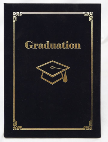 A4 Graduation Certificate Holder Velvet - Black