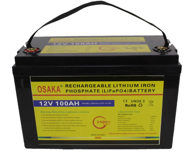 12V 100AH Osaka Rechargeable Lithium Battery (LFP-12100)