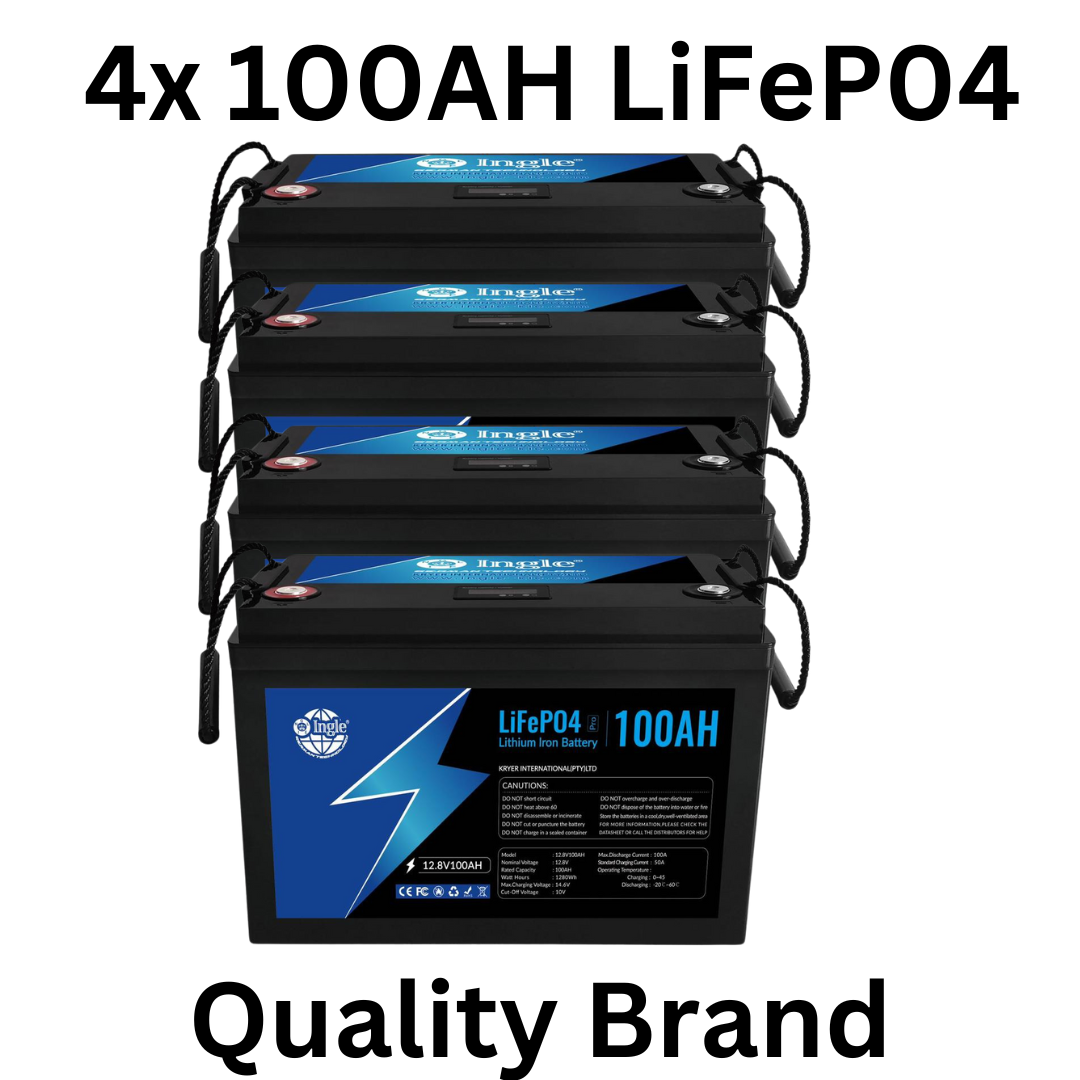 4 x 12.8V 100AH LiFeP04 Lithium Iron Battery - INGLE