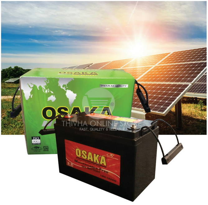 2 x OSAKA Deep Cycle Gel Battery 102AH 12V (100% FULL CAPACITY) - (2PCS-24V)