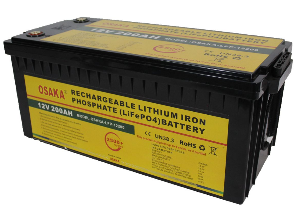 12V 200AH Osaka Rechargeable Lithium Battery (LFP-12200)