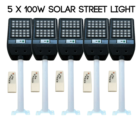 100W Solar Street Light -MTY (5 Pack)