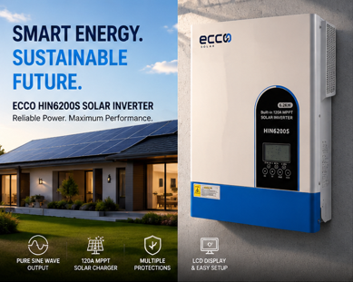 6.2 Kva 62000w Hybrid Inverter 48v MPPT 120A Inverter Pure Sine Wave - Ecco
