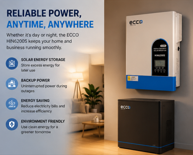6.2 Kva 62000w Hybrid Inverter 48v MPPT 120A Inverter Pure Sine Wave - Ecco