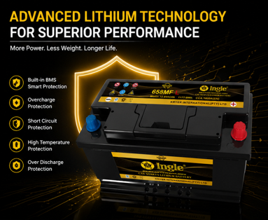 Ingle 658MFL 12v 92ah Lithium Car Battery
