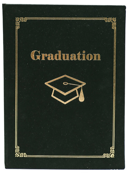 A4 Graduation Certificate Holder Velvet -Dark Green