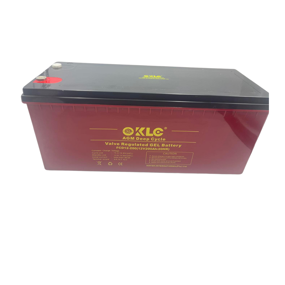 KLE 200Ah 12V AGM Deep Cycle Battery