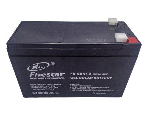 12V 7.2AH Solar Gel Battery  - FIVESTAR