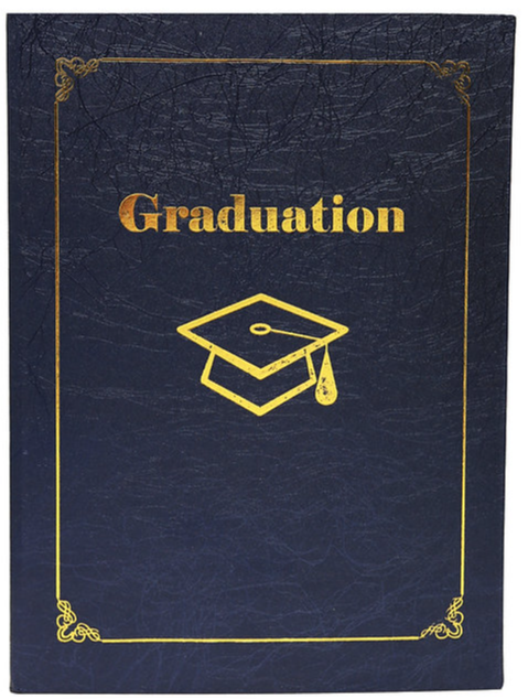 A4 Graduation Certificate Holder Vinyl - Blue