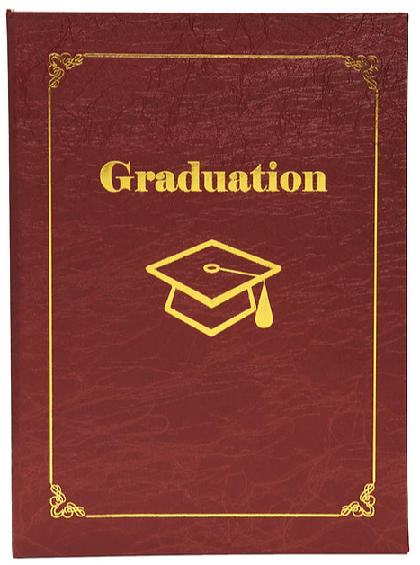 A4 Graduation Certificate Holder Vinyl - Maroon