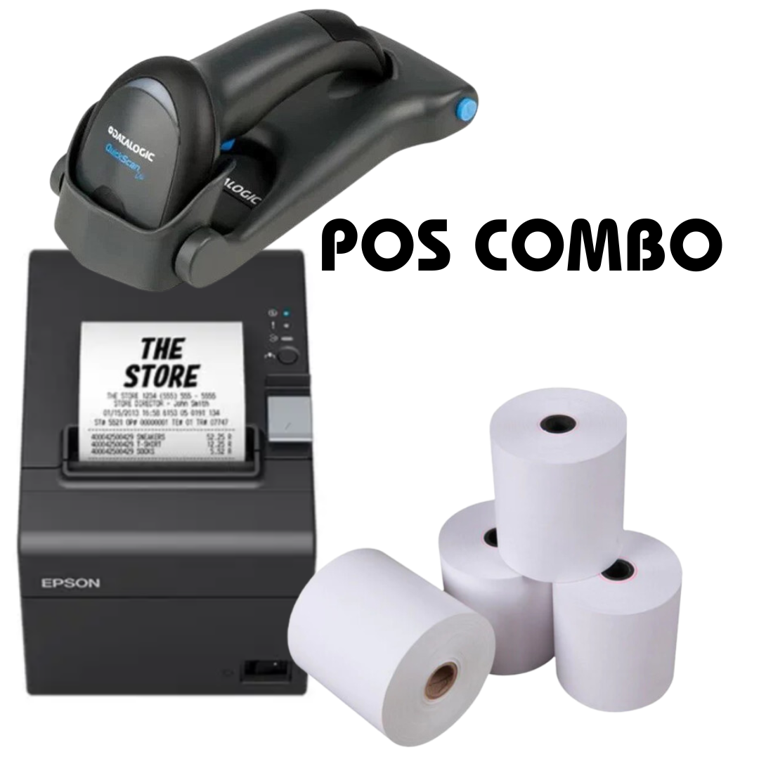 POS COMBO - Epson TM-T20III - USB & Serial - Thermal POS Receipt Printer USB Scanner  Till Rolls (80x80)