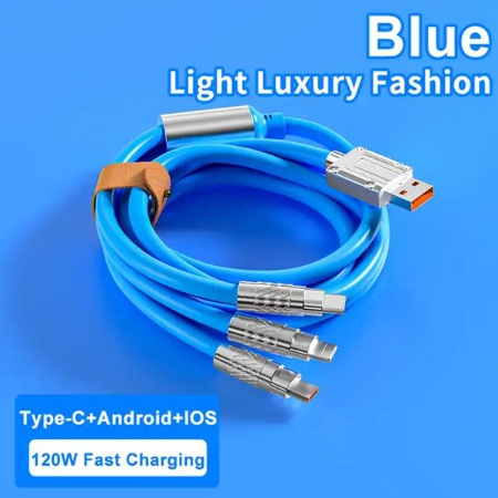 3in1 Super Fast 120w USB Charger Cable Compatible with iPhone Samsung Android