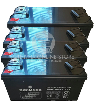 4 x 12V 200AH Deep Cycle Gel Battery - Digimark (4PCS - 48V)