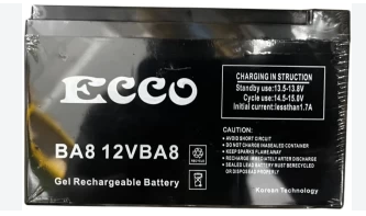 12V 8AH Selead Gel Rechargeable Battery BA8 - Ecco