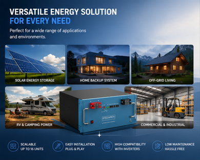 Greenrich 5kWh UP5000 1.5C (7500w/4960Wh) Lithium-iron Battery