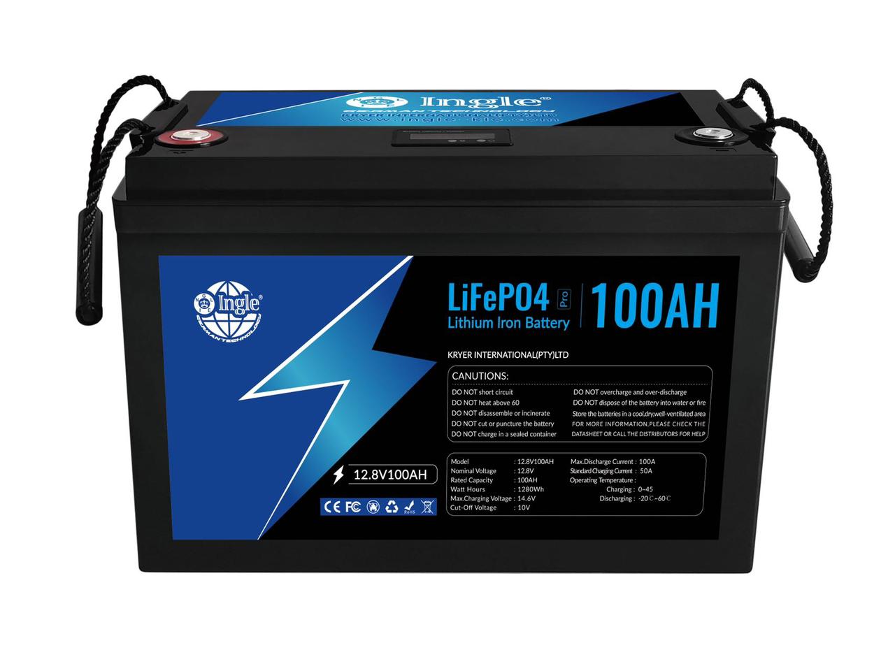 2 x 12.8V 100AH LiFeP04 Lithium Iron Battery - INGLE