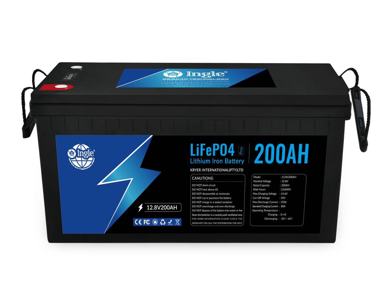 2 x 12.8V 200AH 2.56Kwh Lithium Battery - Ingle