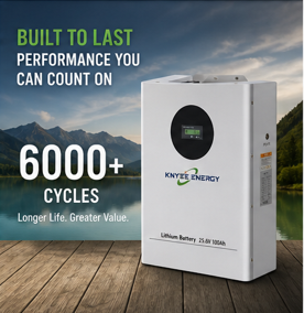 KYNEE 25.6V 100Ah Lithium Battery (LiFePO4)
