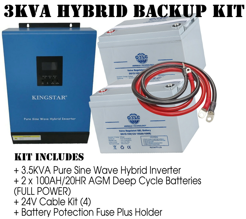 3KVA Hybrid Solar Inverter kit -100AH