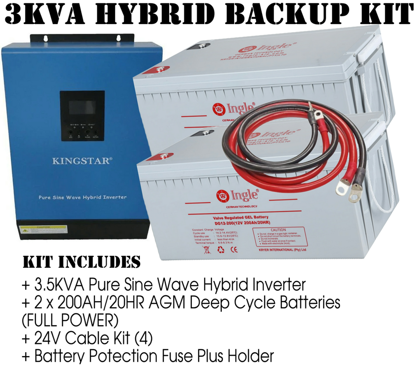 3KVA Hybrid Solar Inverter kit -200AH