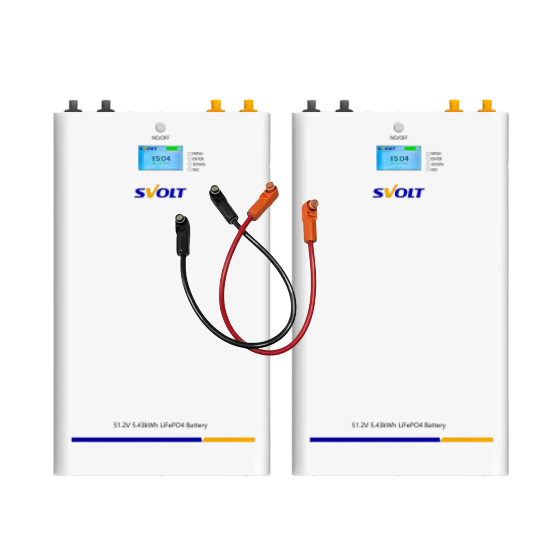 2 x SVOLT 5.43Kwh 51.2V 106AH Lithium Battery plus parallel cables